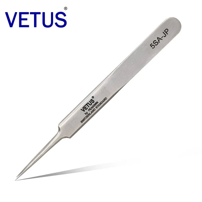 VETUS JP 5SA-JP High Quality Anti-Magnetic Acid-Resistant Stainless Steel Tweezers for Professional Watch Phone Repair