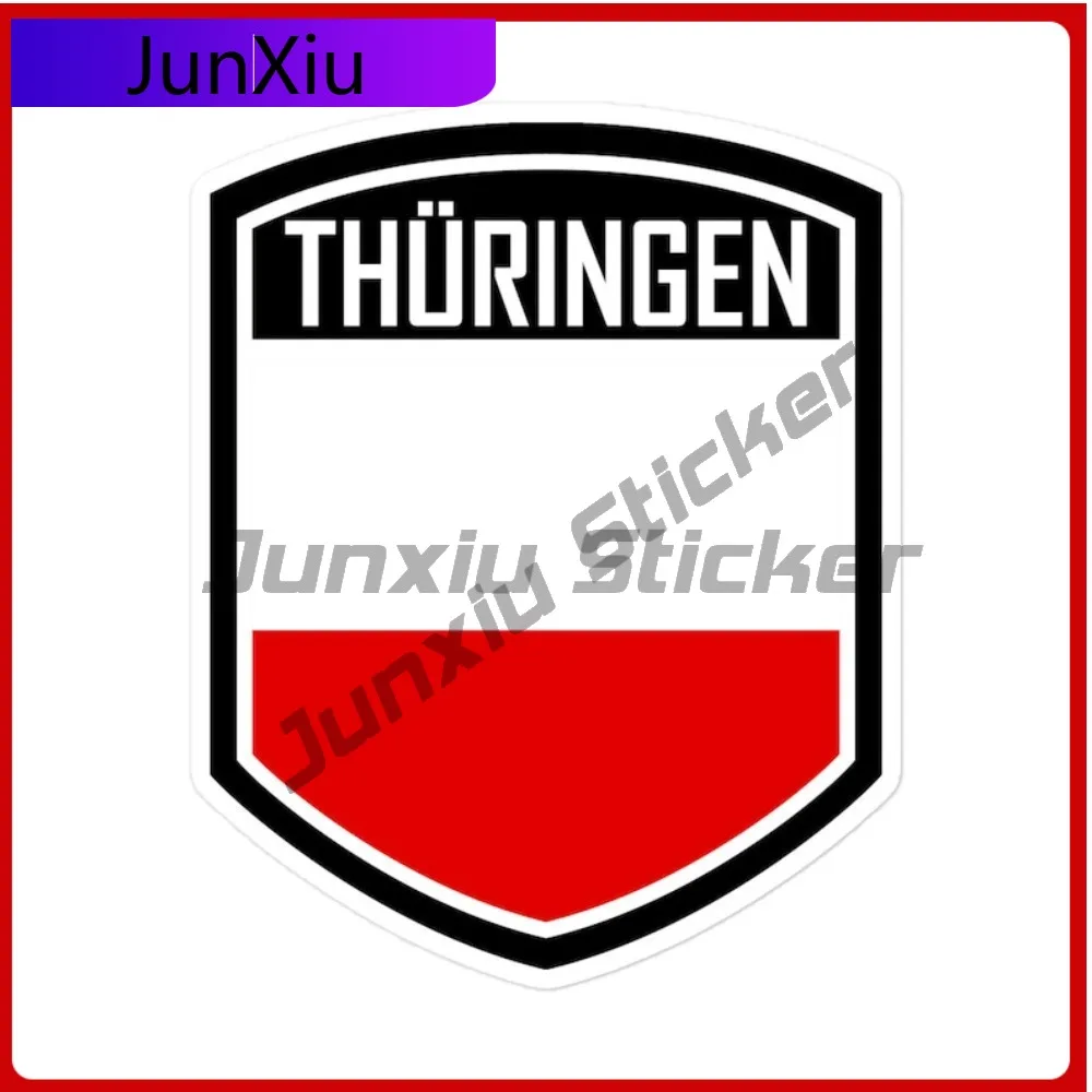 

Thüringen Germany Flag Personalized Trendy Premium Emblem Stickers Waterproof Vinyl Decal Weatherproof and All Weather