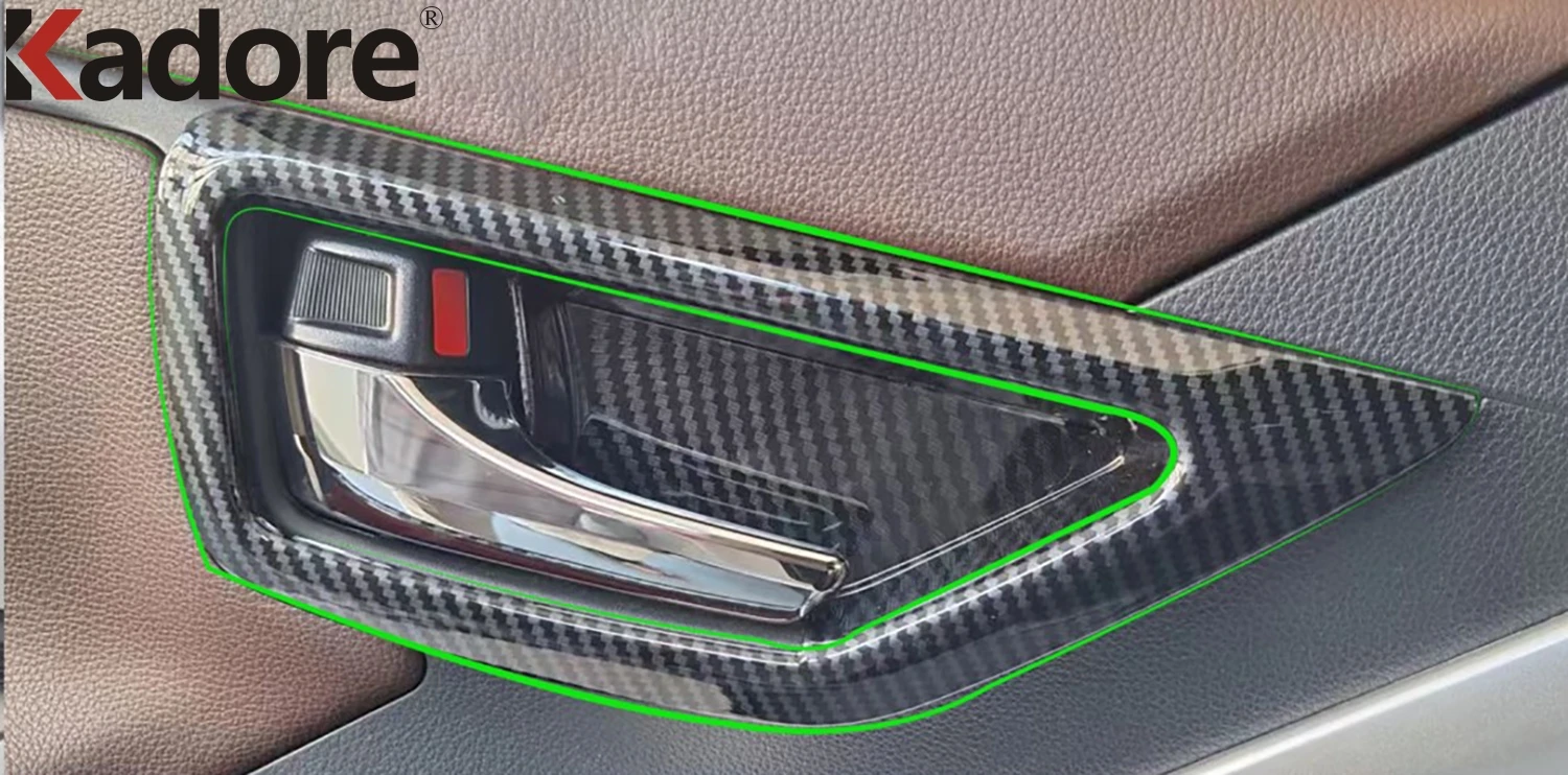 For Toyota Innova Zenix For Suzuki Invicto 2023 2024 Carbon Fiber Car Inner Door Handle Bowl Cover Trim Interior Accessories