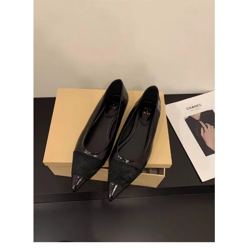 Pointed Toe Women Loafers Black Brown White Casual Mules Shoes New 2024 Fashion Shallow Slip on Low Flat Heel Party Dress Shoes