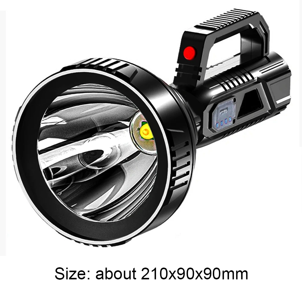 Latarka z 3 trybami świecenia, przenośna, ręczna, reflektor, ładowana przez USB, wodoszczelna, idealna na wędrówki, wędkowanie, do sytuacji awaryjnych, lampa LED kempingowa.