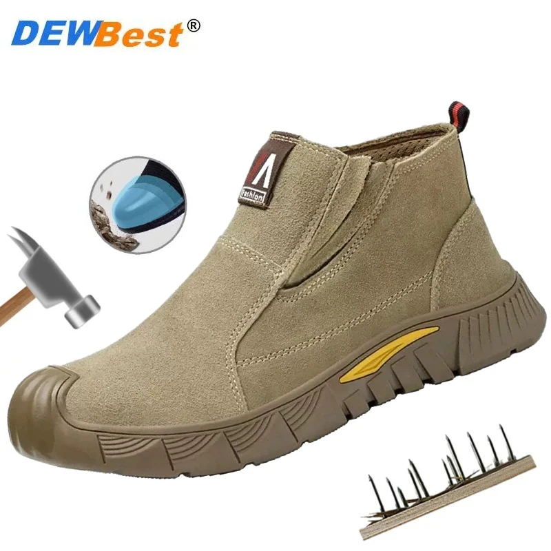 

Зимняя мужская мягкая противоударная, противопрокольная, стальная головка, теплая нескользящая защитная обувь, легкая защитная обувь для строительной площадки