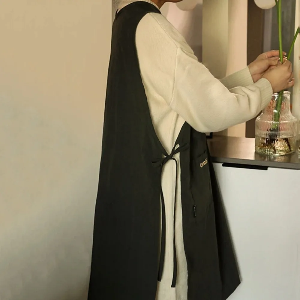 

Модный длинный жилет в японском стиле, водонепроницаемый многоцелевой кофейный домик, униформа, антигрязный маникюрный салон, фартук для красоты