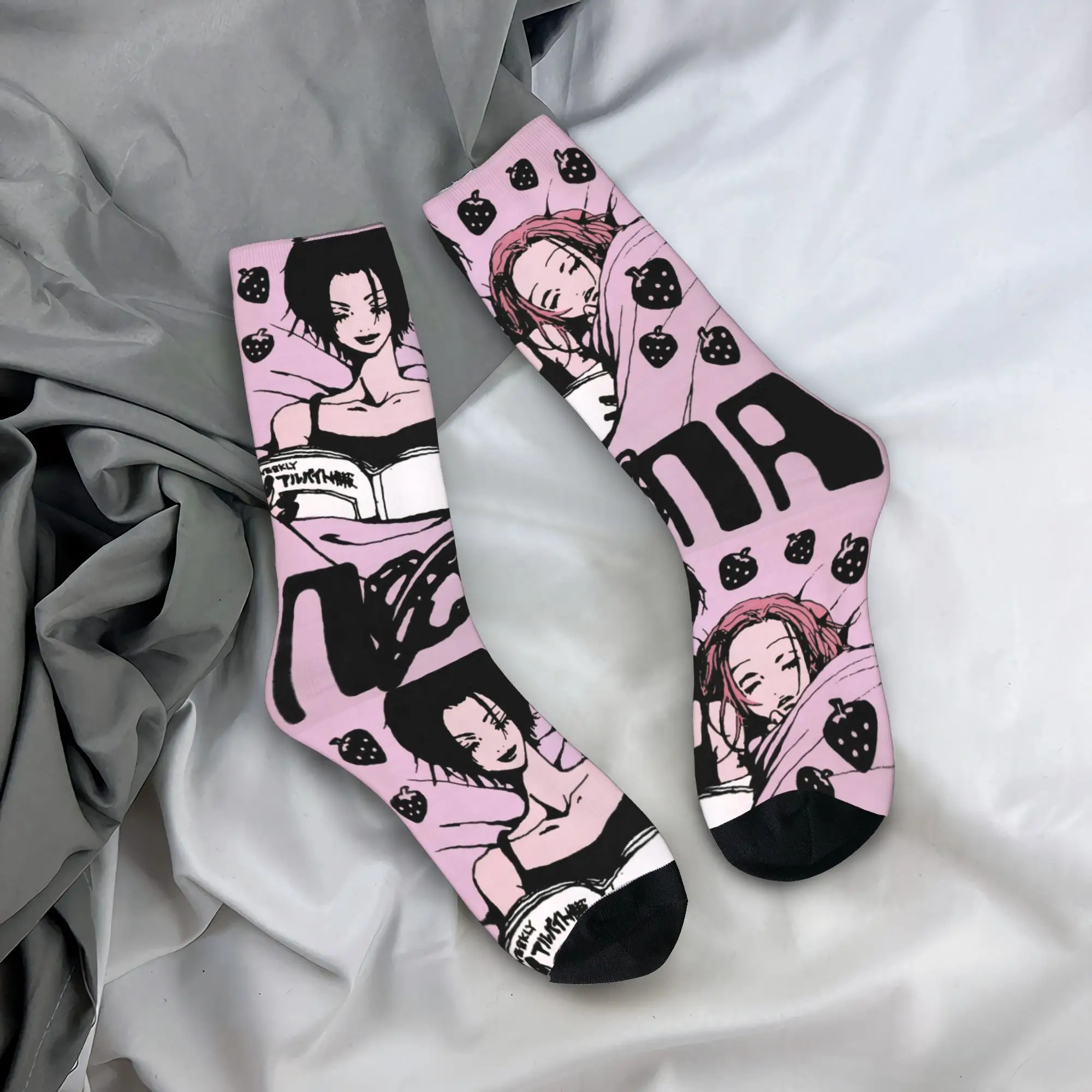Nana Hachi  Manga Socks Men Women Polyester Fashion Anime Socks Novelty Spring Summer Autumn Winter Middle Tube Socks Gift,