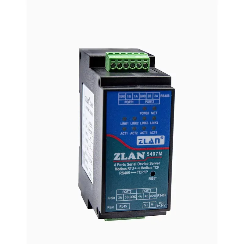 저가형 RJ45 모드버스 TCP 게이트웨이 산업용 시리얼 디바이스 서버 ZLAN5407M