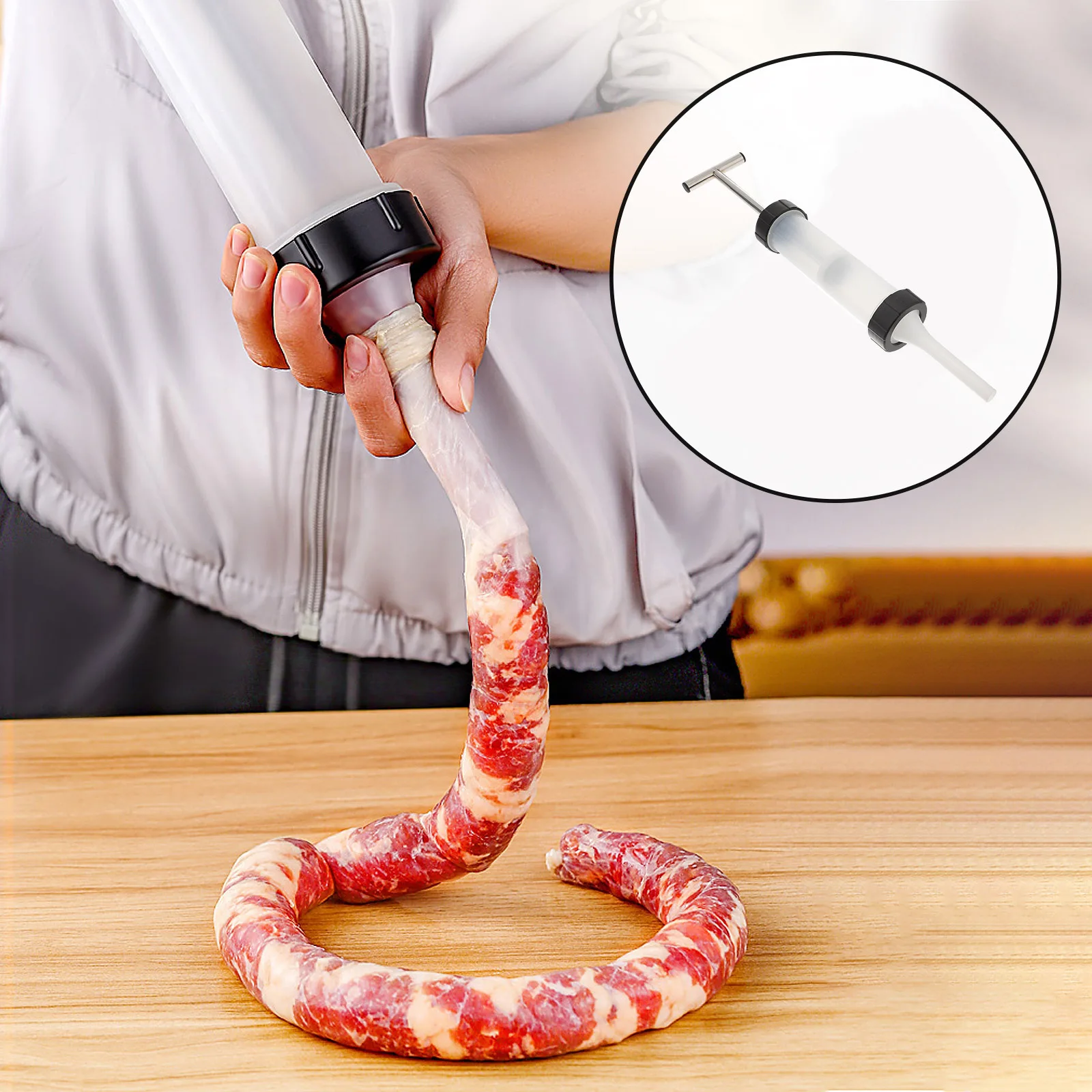

1 set 1 Set Manual Sausage Filler Tool With Safe Material Easy To Clean Sausage Making Tool For Home Kitchen Use