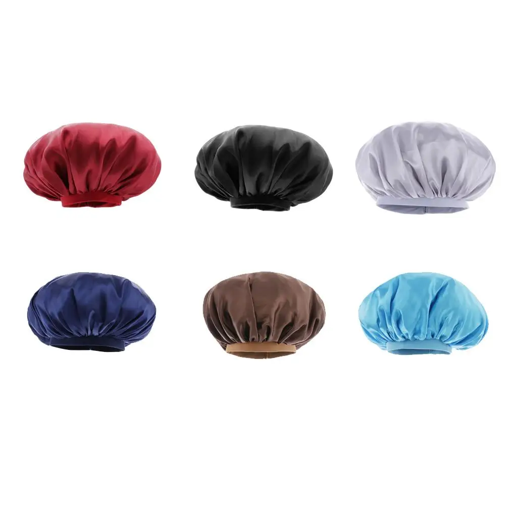 Wide Band Bonnet Night Sleep Cap Sleeping Head Cover Hair Protector for Women Girls - Choose Colors