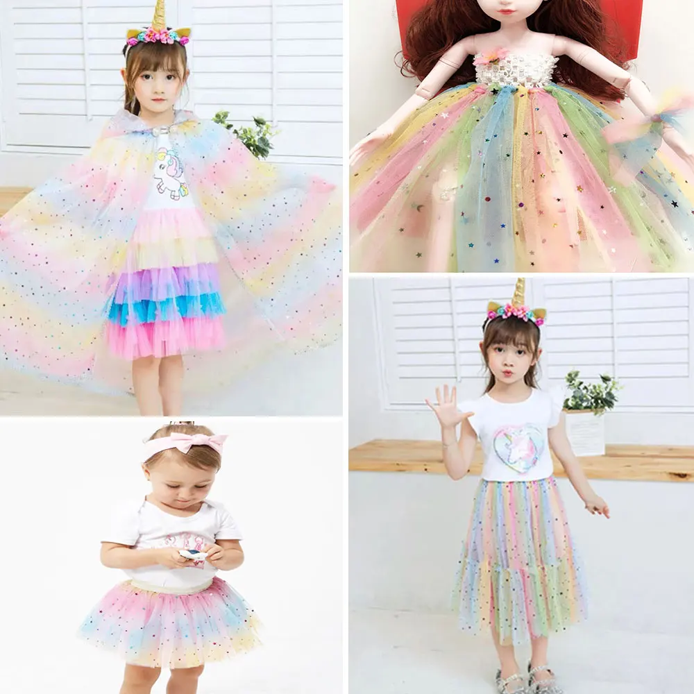 59 pollici x 35 pollici Sparkle Star Tulle Tessuto fai da te fatto a mano per Baby Shower Matrimonio Sirena Festa di Natale Tovaglia Decor Vestiti