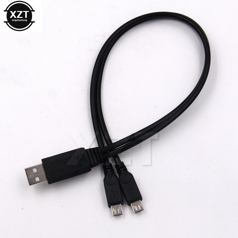 NEW 1pc A sub-second data transfer charge Cable USB 1 Female to 2 male Micro USB Y splitter charging Cable for Android