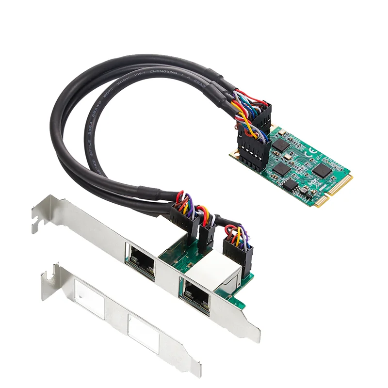 

Сетевая карта Mini PCIe на RJ45, 2,5 ГГц, два порта, 2500 Мбит/с, Mini PCI Express, NIC Lan-карта для чипсета Realtek 8125B