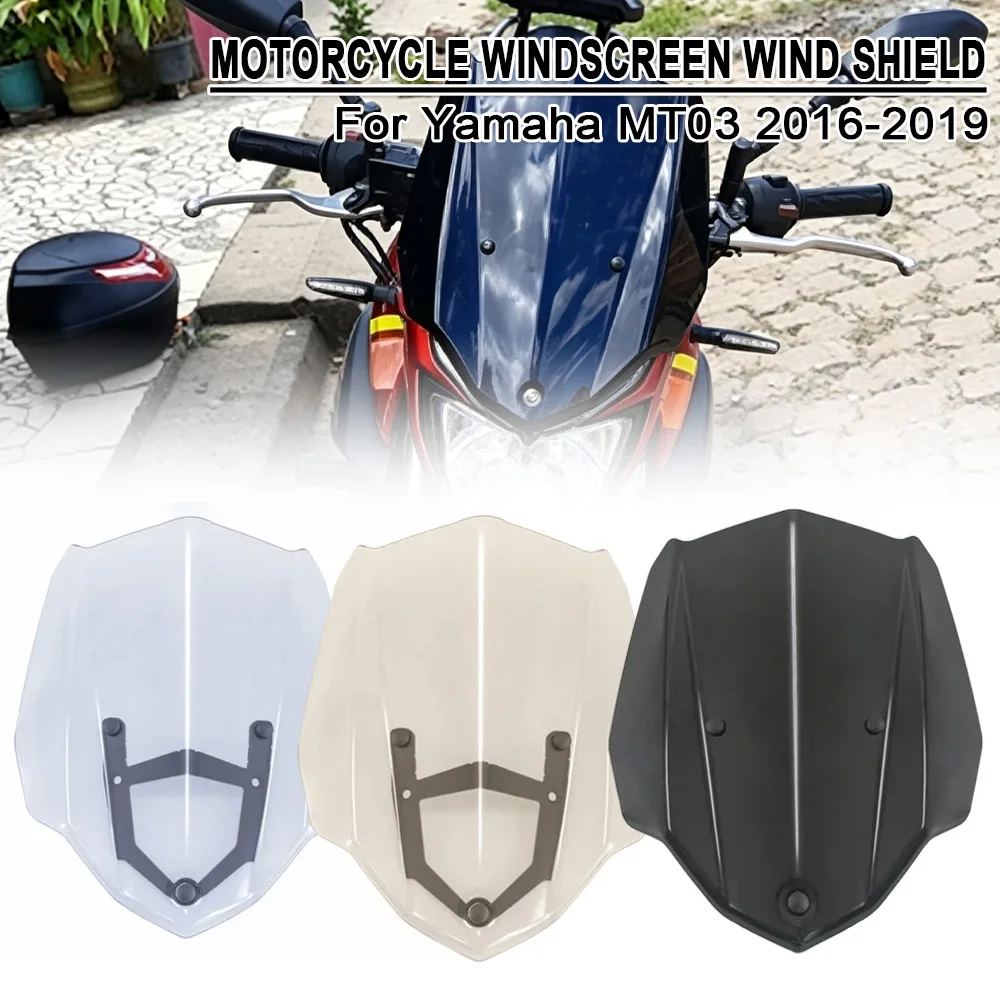 Windschutzscheibe für Yamaha MT03 MT 03 2016-2018 2019 Motorrad Windschutzscheibe Windabweiser Sport Touring Racing Windschutzscheibenhalterung