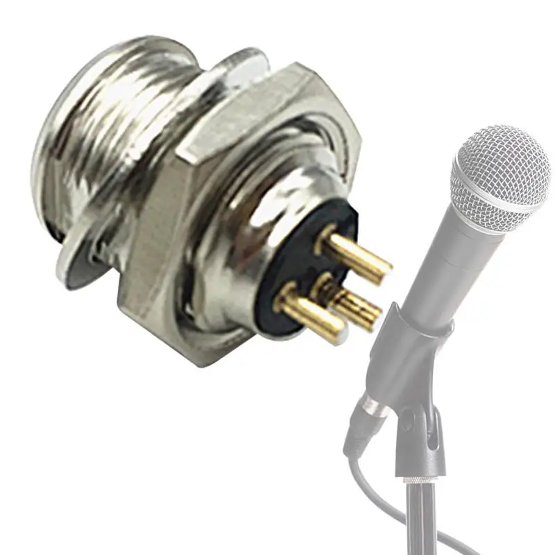 ปลั๊กและขั้วต่อหลอดไฟ LED 3ขาซ็อกเก็ตเมาท์ขั้วต่อแบบวงกลมปลั๊กซ็อกเก็ตตัวเชื่อมต่อสายไฟขามินิสำหรับเสียงบนเวที