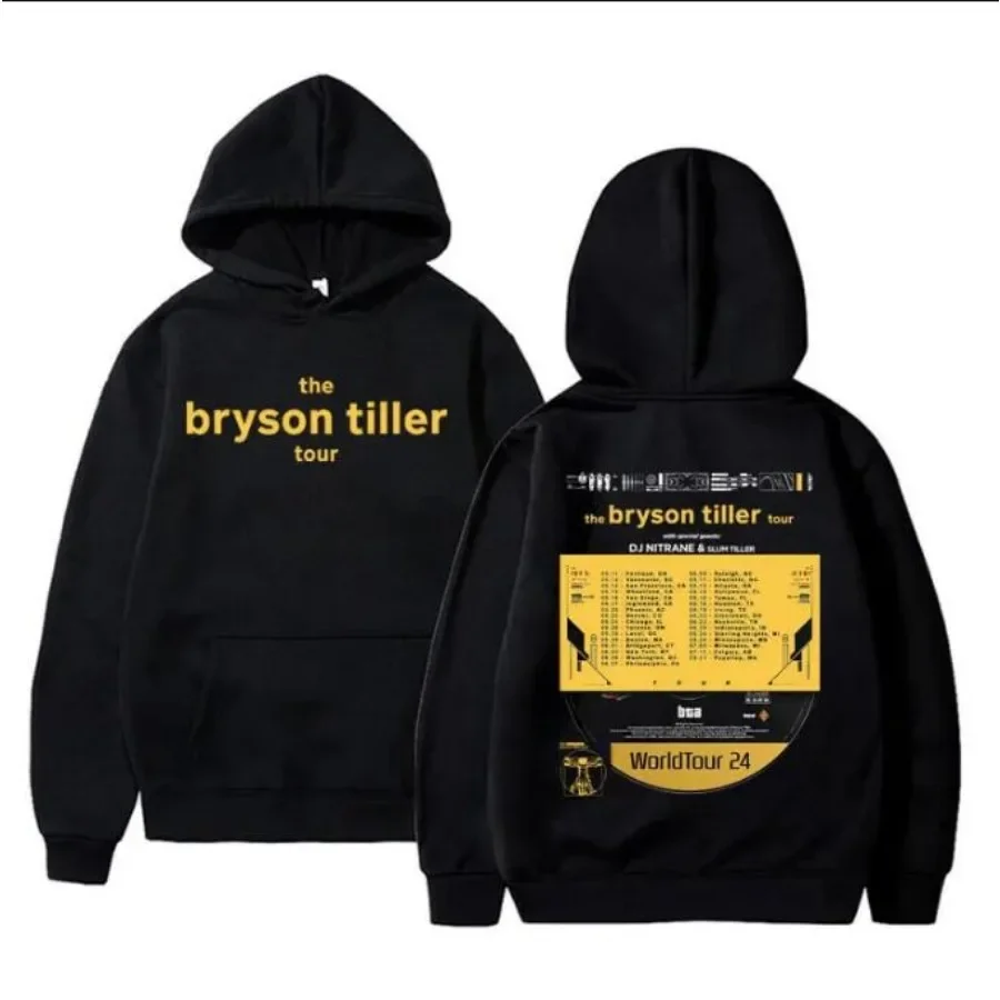 The Bryson Tiller Tour 2024 Oversized Women/Men Hoodie Sweatshirt Streetwear Hip Hop Pullover Hooded Jacket Y2K Clothes