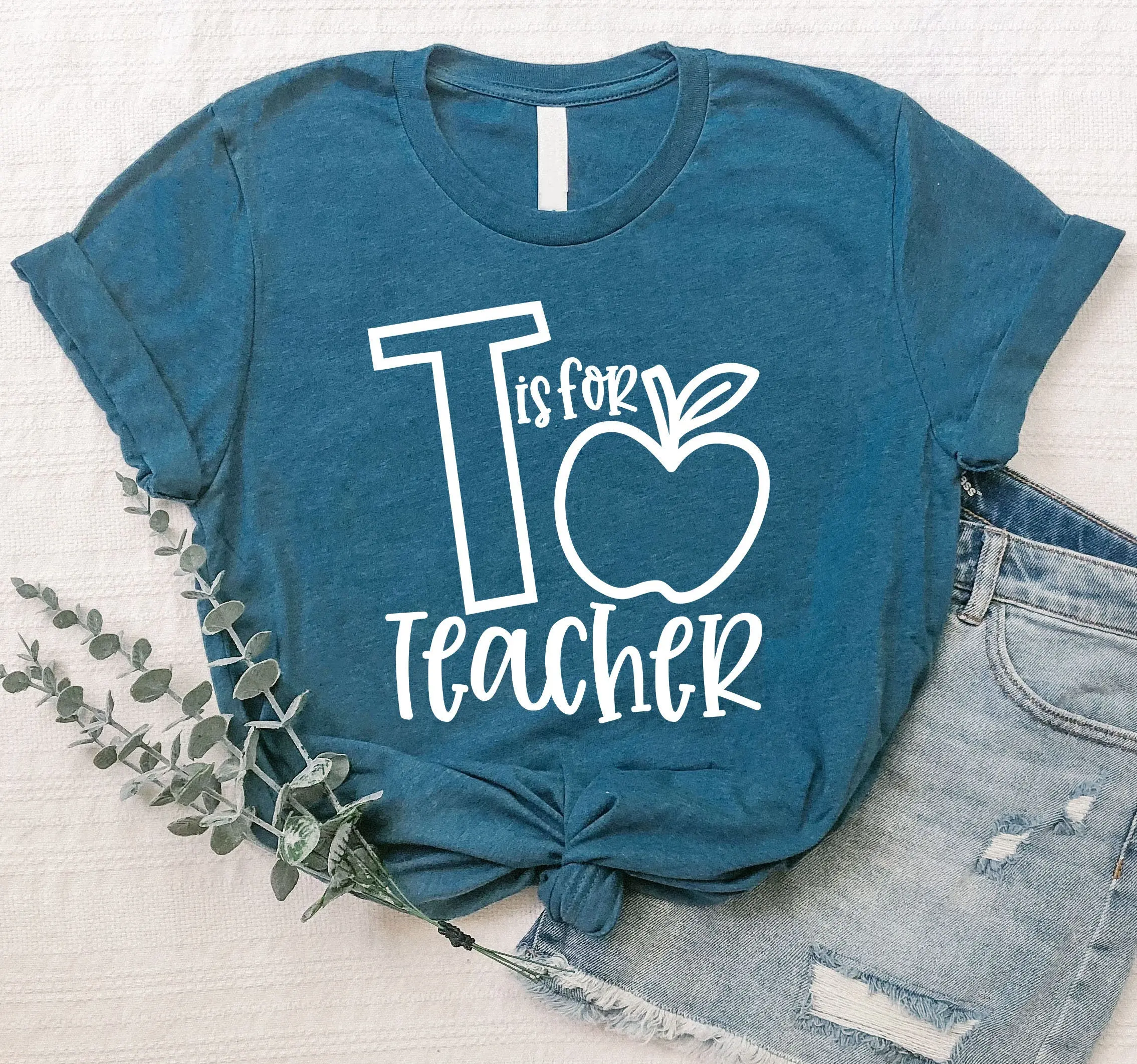 T Is For Teacher Shirt Back To School Funny Kindergarten Preschool