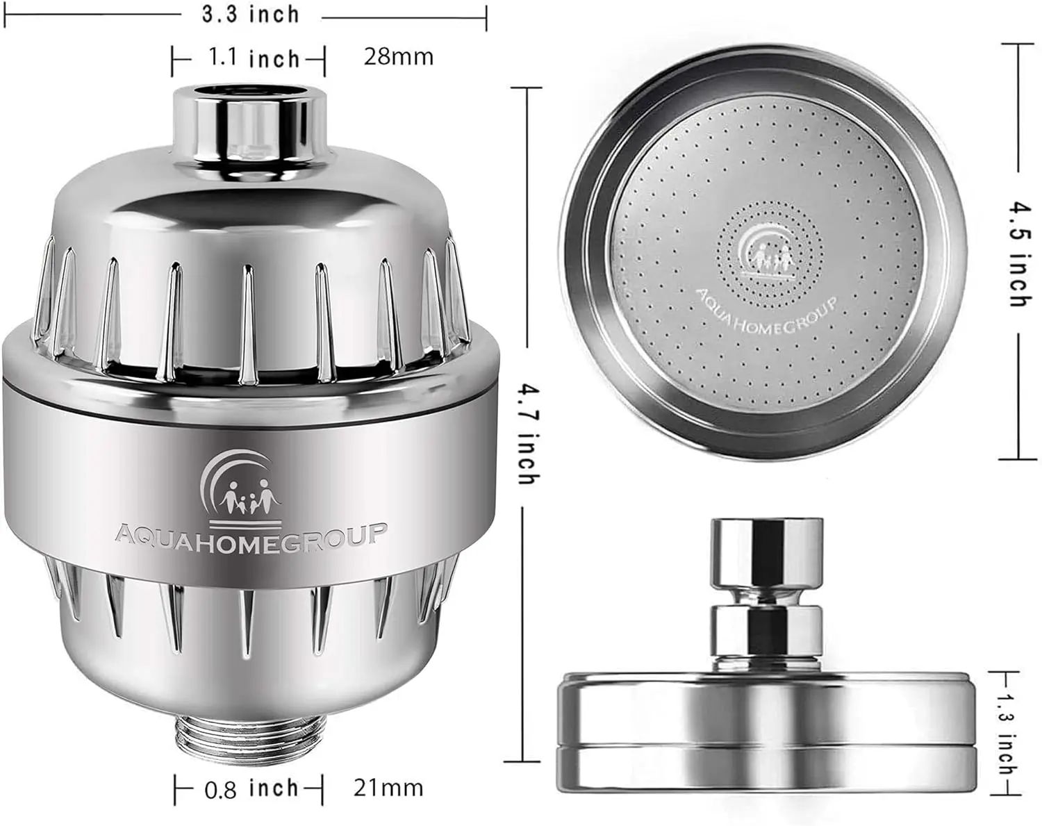 Conjunto de cabeça de chuveiro filtrada de luxo - filtro de água dura de 20 + 3 estágios remove cloro e substâncias nocivas