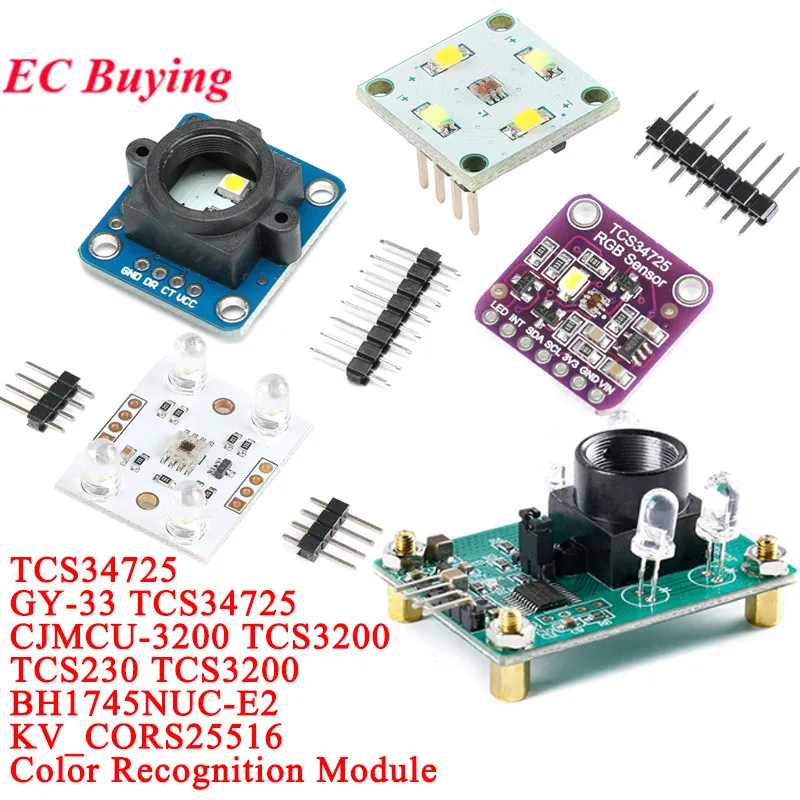 TCS34725 TCS230 TCS3200 RGB Color Sensor Recognition Module Development Board I2C BH1745NUC-E2 KV_CORS25516 For Arduino