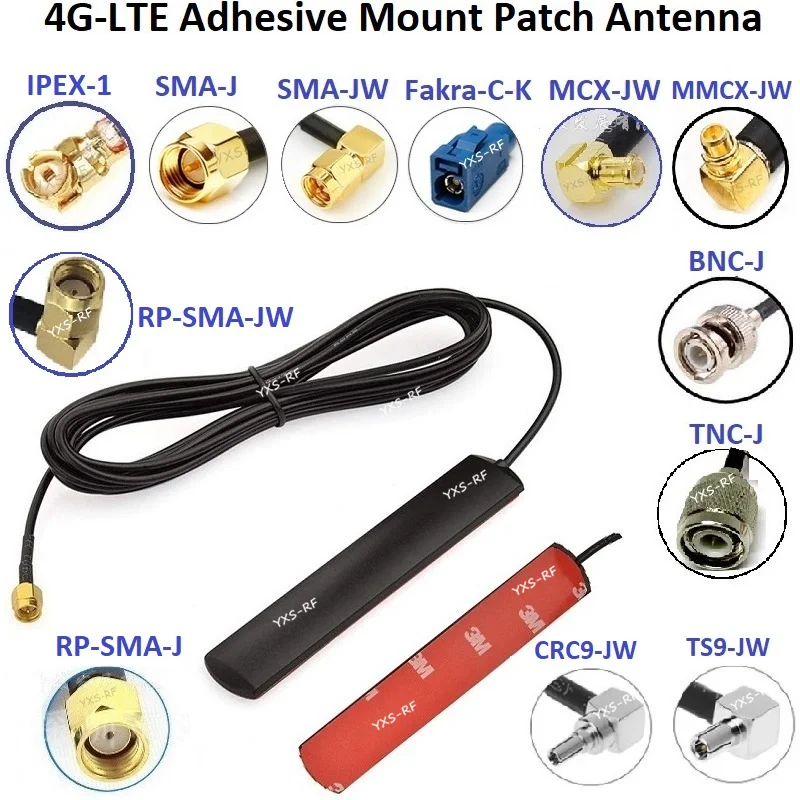 4G LTE 3G GSM GPRS NB-IOT Antenna 5dBi Adhesive Mount Patch Antenna with SMA IPX MCX MMCX BNC TNC TS9 CRC9 Fakra-C Connector