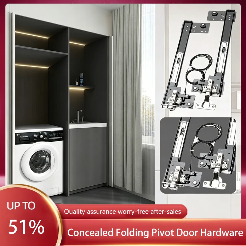 

Side Insertion Retractable Roller Track For Wardrobe Closet Folding Butterfly Door Hidden Hardware Sliding Rail Cabinet Kitchen