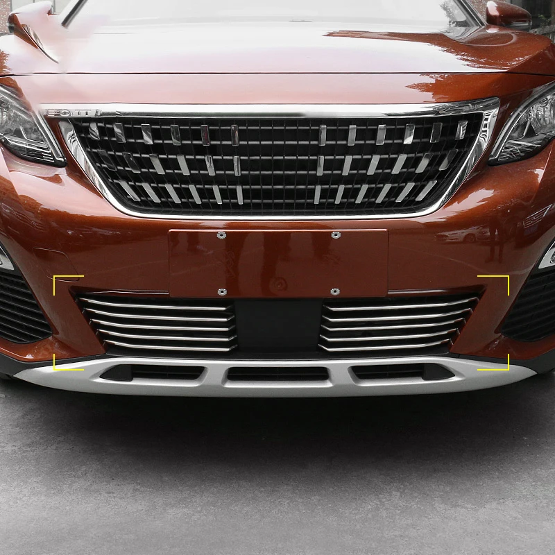 

3d Parts Car Front Bumper Grille Grill Mesh Decoration Strip For Peugeot 3008 5008 Gt 2016 2017 2018 2019 2020 2021 2022 2023