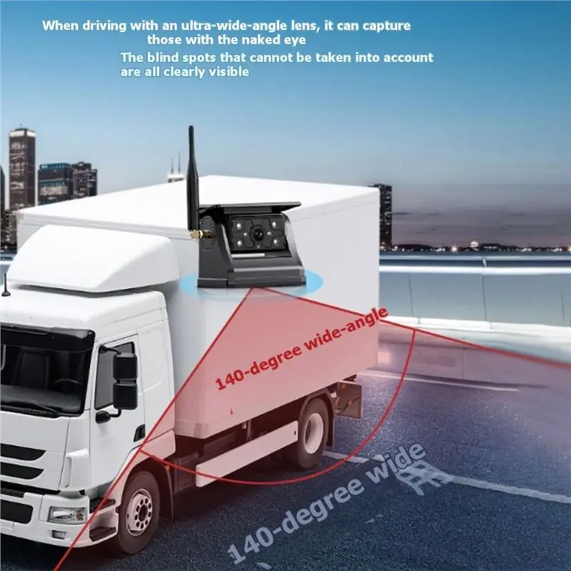Wireless Solar Powered Reverse Backup Camera With 1080P AHD 7