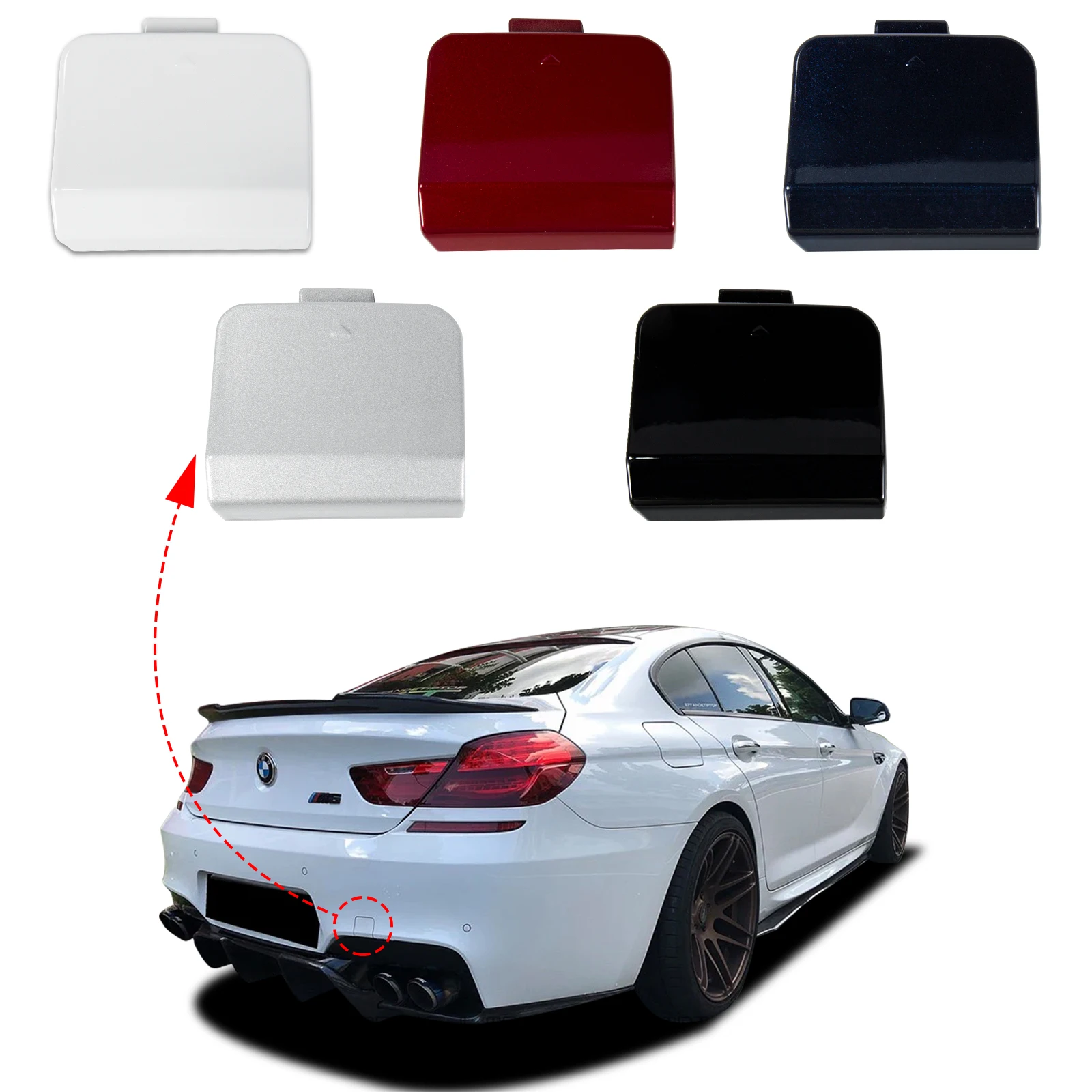 Rear Bumper Tow Hook Cover Cap Eye For BMW 6 Series F06 M-Sport Gran F12 F13 Coupe 640d 640dX 640i 640iX 2011-2018 51128052679