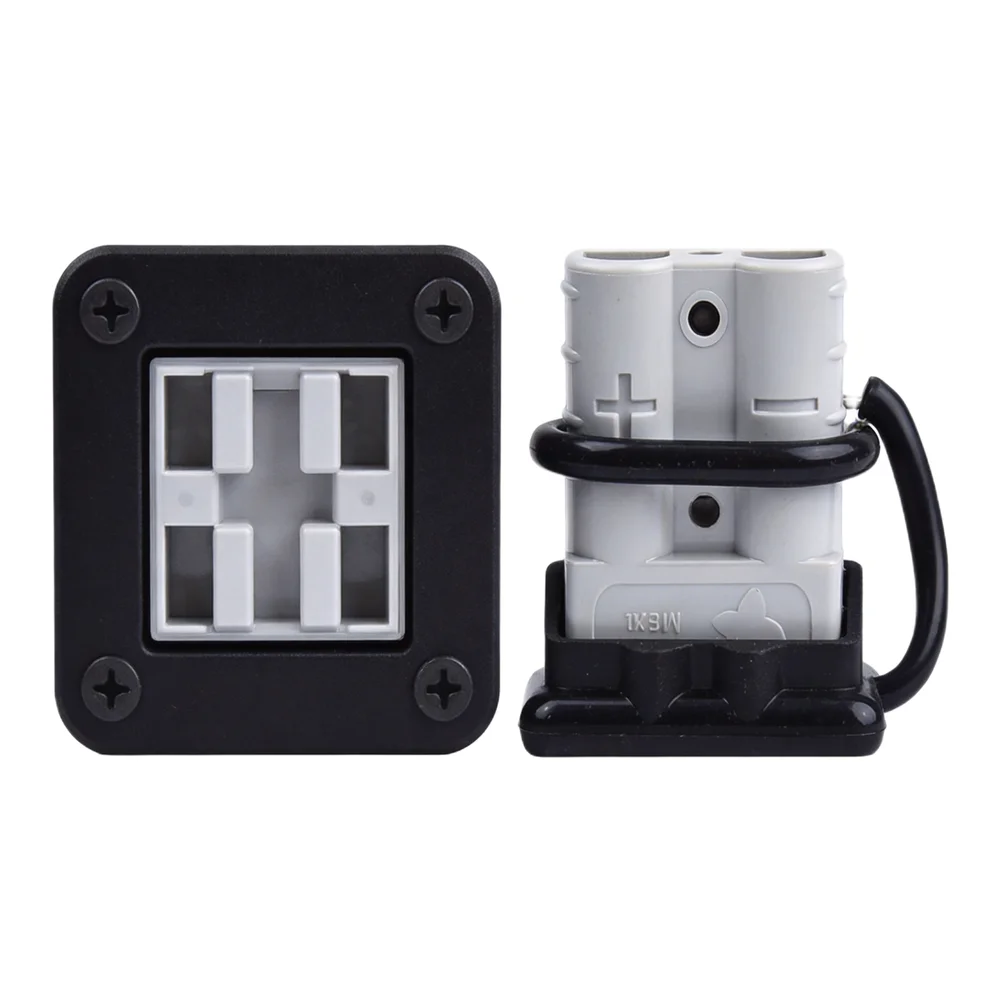 2pcs 50A Battery Cable Connector Kit with Flush Mount Bracket for Boat Winch and Car Trolling Motor Power Supply