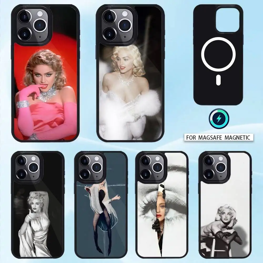 

Singer M-Madonna Phone Case Magnetic For iPhone16 15 14 13 12 Pro Max For Magsafe Wireless Charging Cover