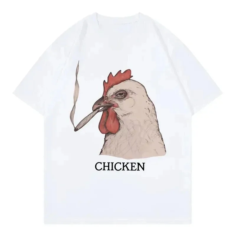 Drôle poulets fumée Meme graphique T-shirts mode Vintage à manches courtes T-shirts femmes T-shirt unisexe femmes vêtements