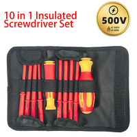 10 in 1 Screwdriver 500V Insulated Hexagonal Phillips Screw Driver High Hardness Set Magnetic Professional Electricians Tools