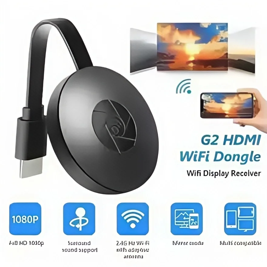 MiraScreen WiFi Display Dongle 1080P - Wireless HDMI Adapter for Smart TV, Android iOS Windows PC Laptop Screen Mirroring
