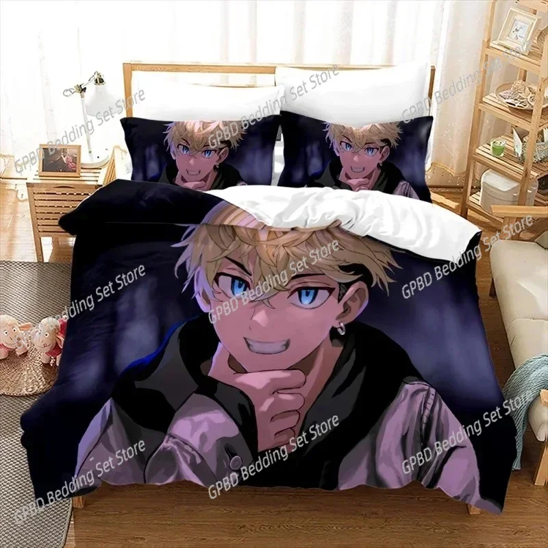 

3D Print Tokyo Revengers Anime Comfortable Duvet Quilt Cover Pillowcase Bedding Set Children Bedroom Decoration Home Textile