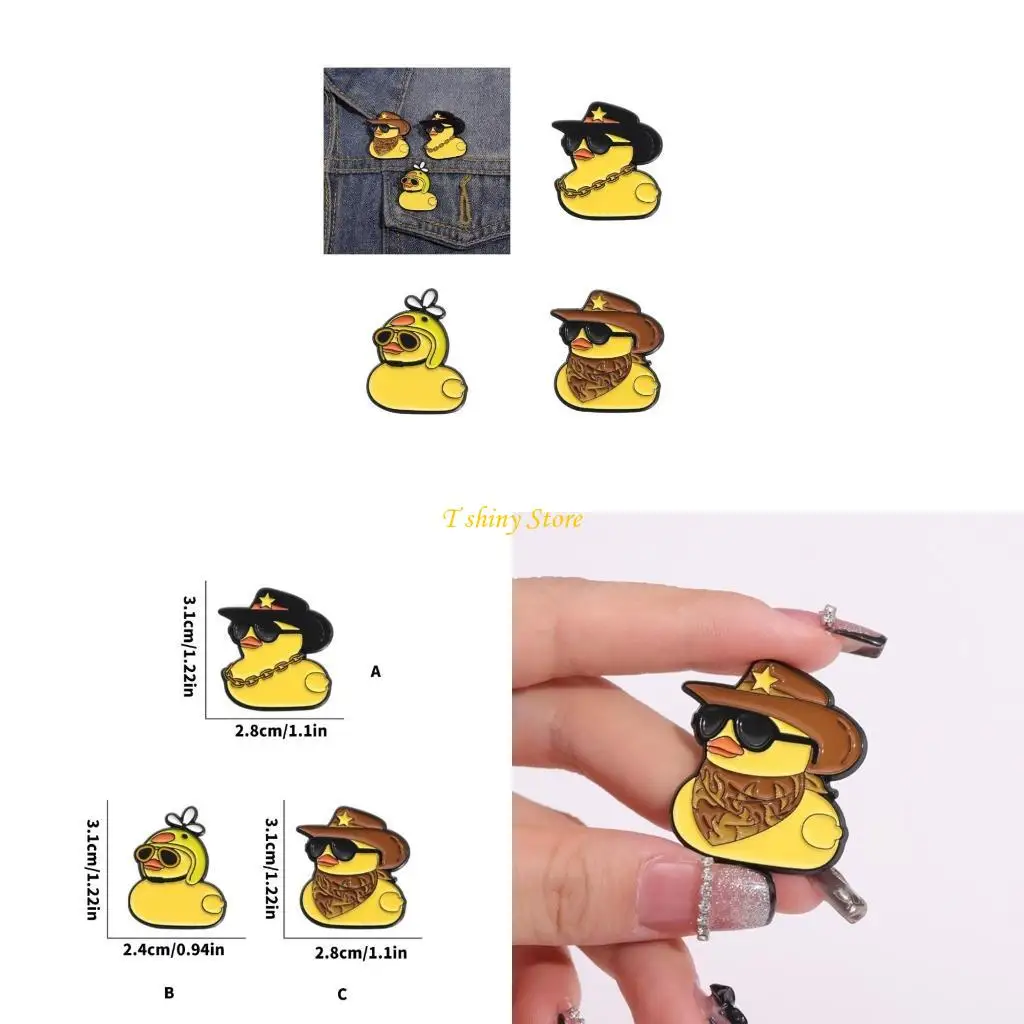 

N58F Adorable Duck Designs Metal Brooch Fun Duckling Brooch Craetive Badge Pin Perfect For Adding A Touch Of Quirkiness