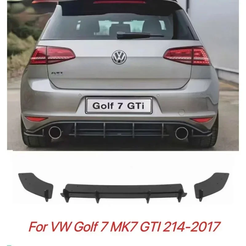 

Новый! Для Volkswagen GOLF 7 V2 MK7 GTI спойлер бампер диффузор задняя губа комплект кузова высокое качество ABS материал 2014-2017