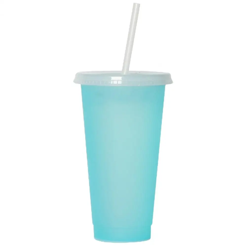 Fashion Cup Long Lifespan Plastic Cup with Cover Transparent Plastic Color Changing Cup  Gift