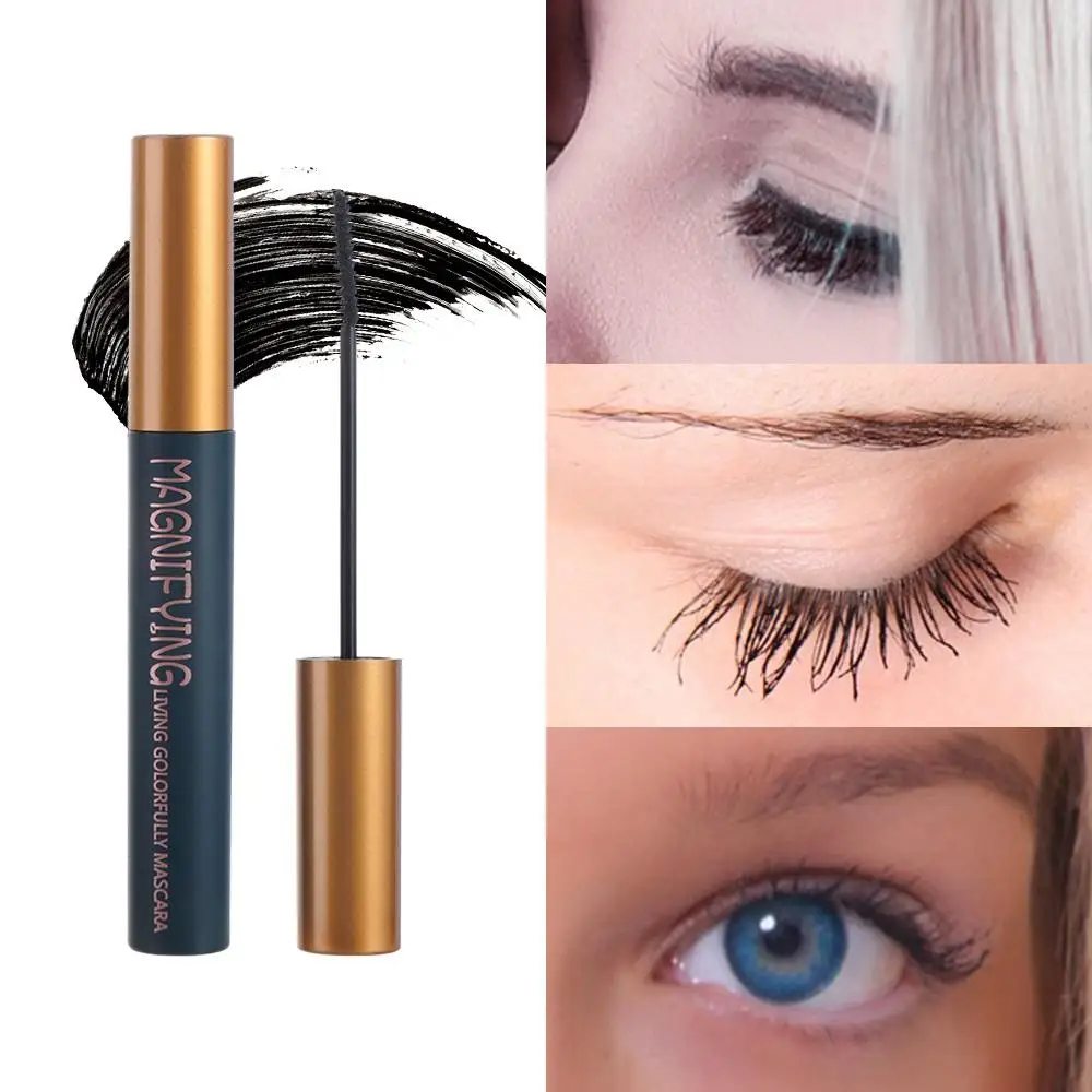 2 stücke 3d Seiden faser ultra feine Mascara dauerhafte Verlängerung Wimpern wasserdichte Mascara schwarze Wimpern Pinsel Auge schwarz Make-up