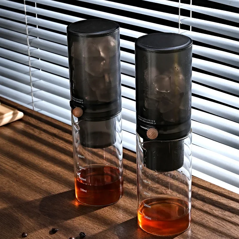 صانع القهوة المشروب البارد المحمولة الزجاج بالتنقيط تصفية قطرة الثلج صانع القهوة القابلة للإزالة تصفية صانع القهوة وعاء المتخصصة باريستا