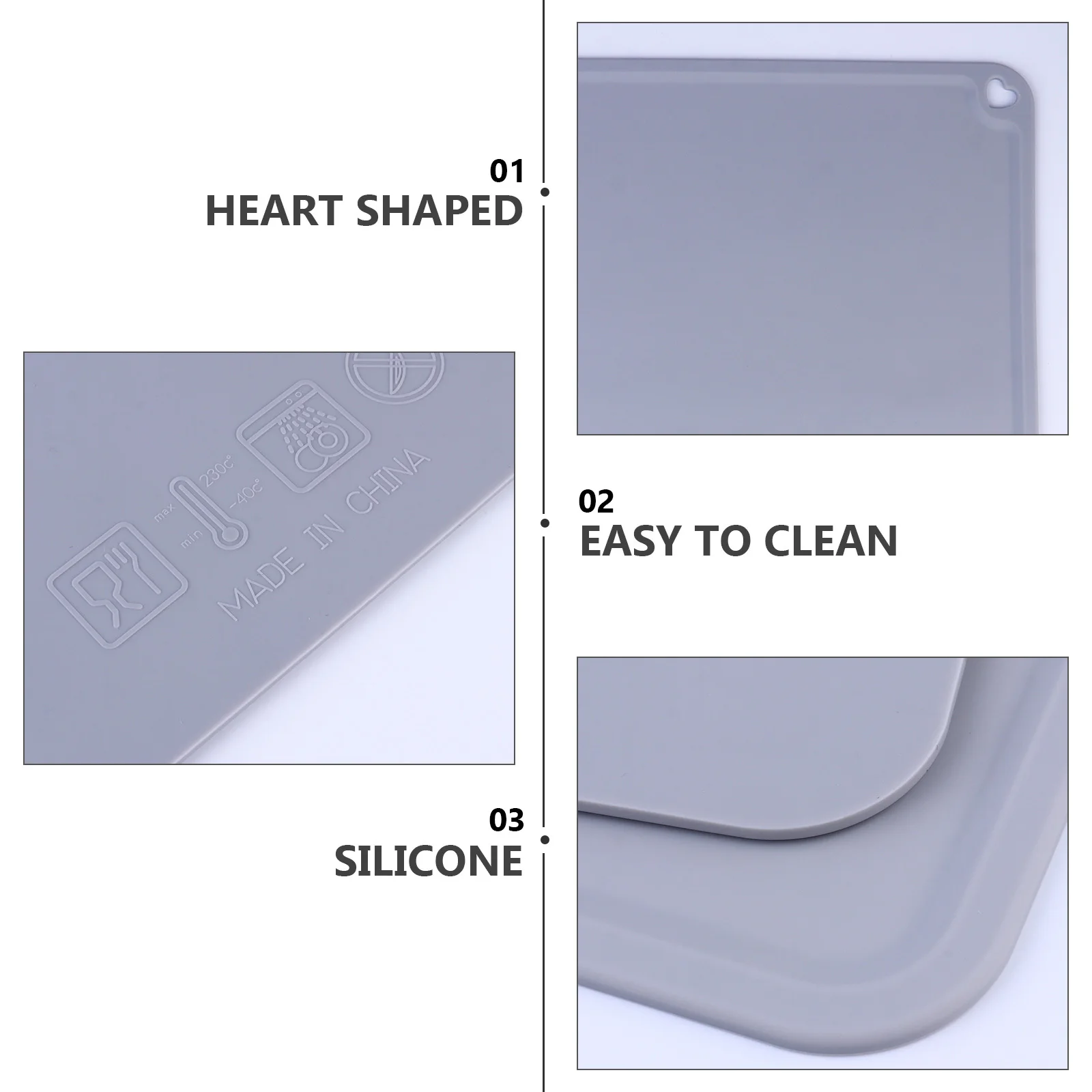 

Waterproof Silicone Heart Shape Pet Food Mat Anti-Skid Base Flexible Easy Clean Dog Feeding Mat Placemat Pet Feeder Pad