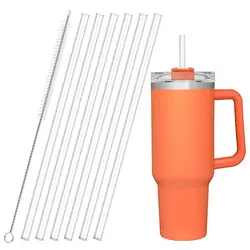 9mm Straight Drinking Straws Vacuum Tumbler Themos Cup Bottle Replacement Straw with Brush Suitable for Stanley 18-40oz