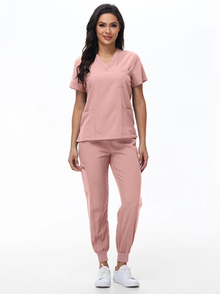 الزي الجراحي امرأة فرك مجموعة ممرضة صالون تجميل عمال الدعك السريري أعلى السراويل مجموعات سبا طبيب المواد التمريض الطبية