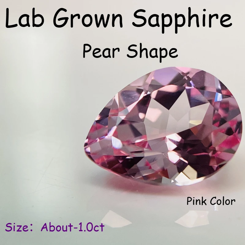 

В лаборатории выращенный сапфир грушевидной формы восход солнца розовый цвет VVS1 бусины из драгоценных камней для изготовления ювелирных изделий своими руками на выбор AGL Certifica