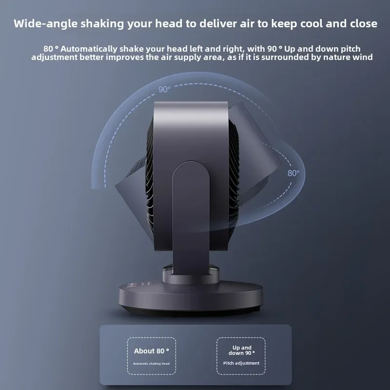 Desktop electric fan Air circulation fan Home office fan Energy saving Shaking head Small size Large wind