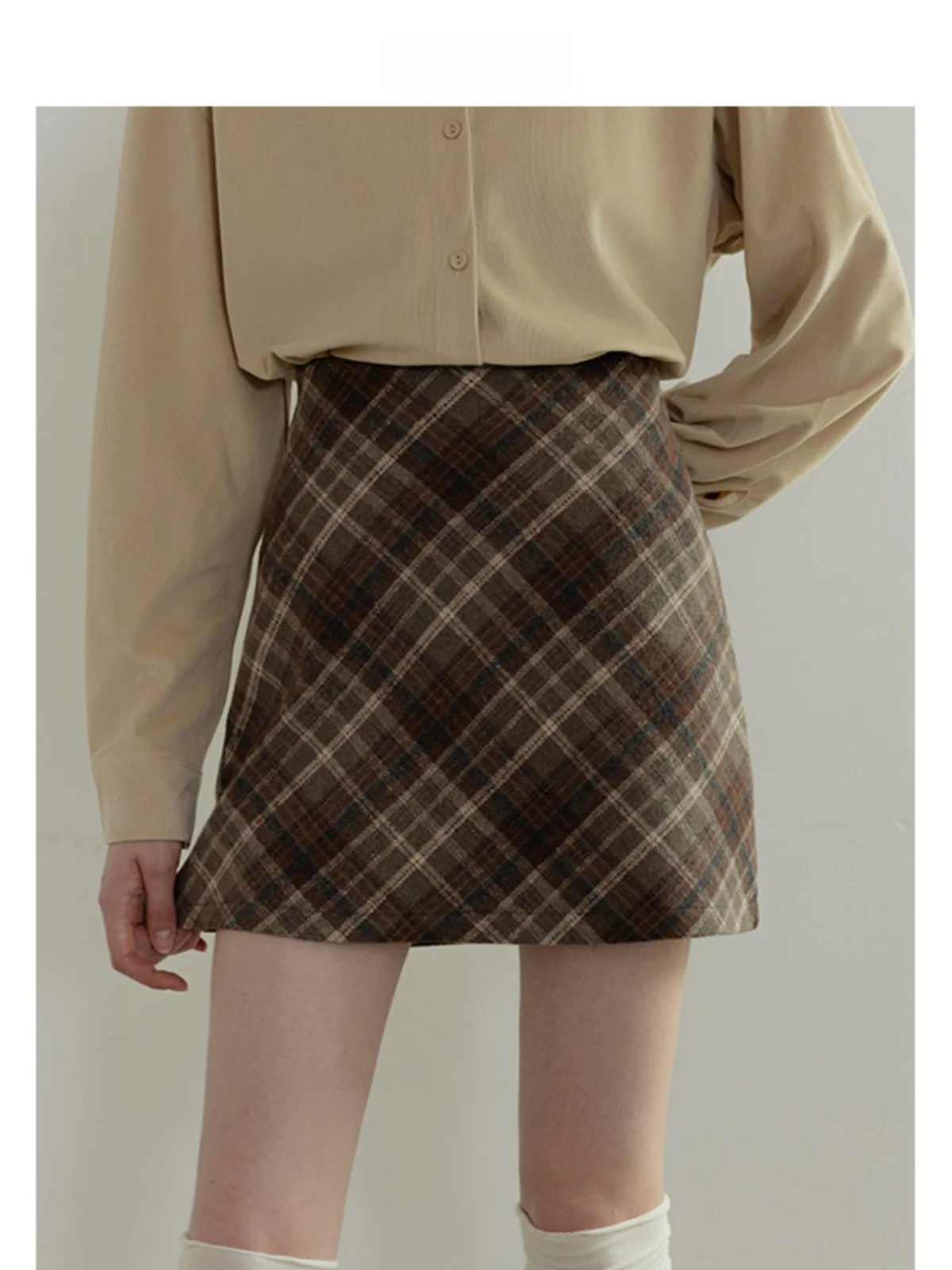 

Eggka High Waist A-Line Skirt Commute Faionable Lazy Plaid Spring Autumn Midi Skirt Polyester Acrylic Regenerated Cellulose...