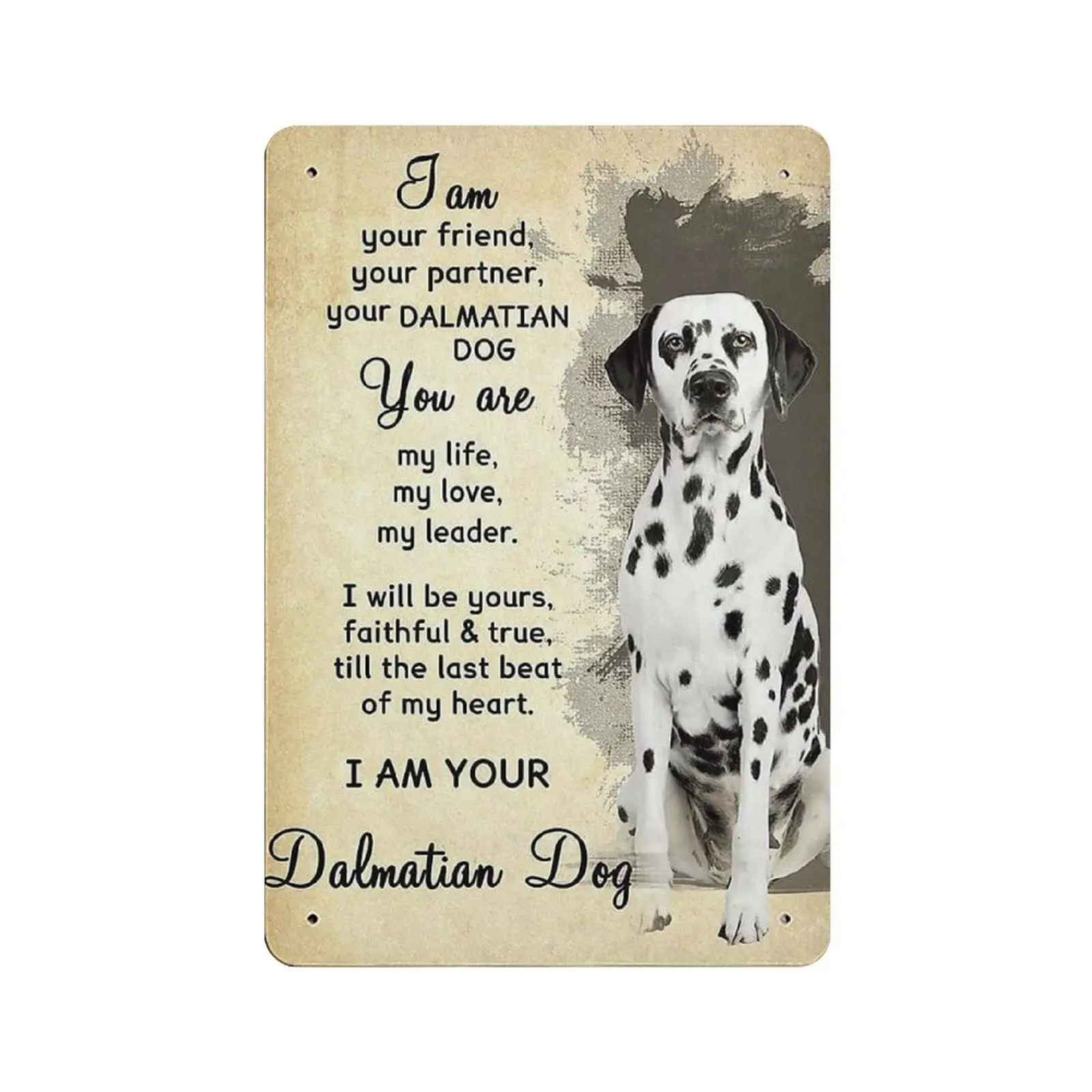 PPFINE Metal Tin Sign Dalmatian Dog Vintage Tin Poster Metal Sign Wall Decoration Country Kitchen Home Garage Decor 12;x8;