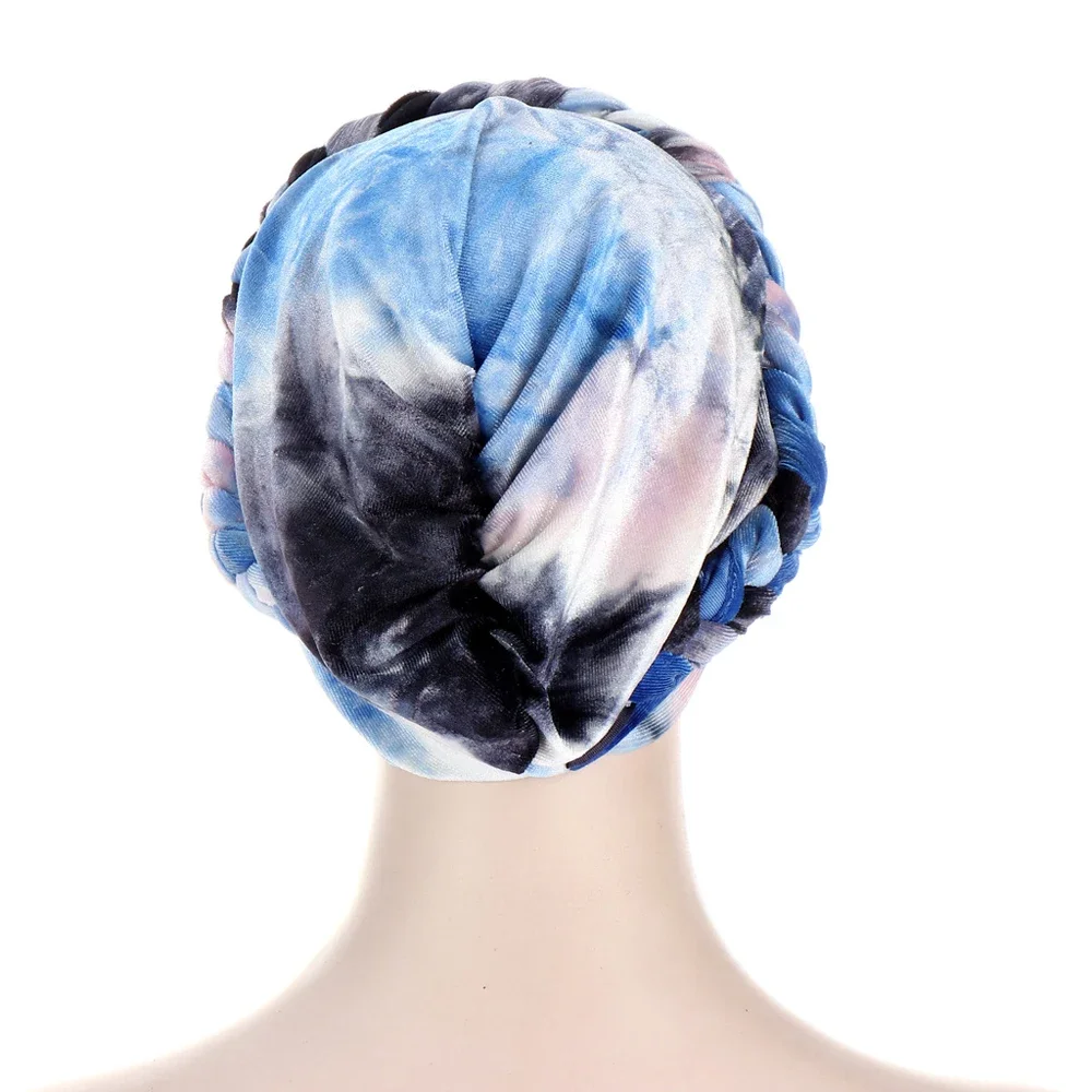 Turbante Hijab trenzado para mujeres musulmanas, gorro elástico para quimio, sombrero para la pérdida de cabello, envoltura para la cabeza, gorro