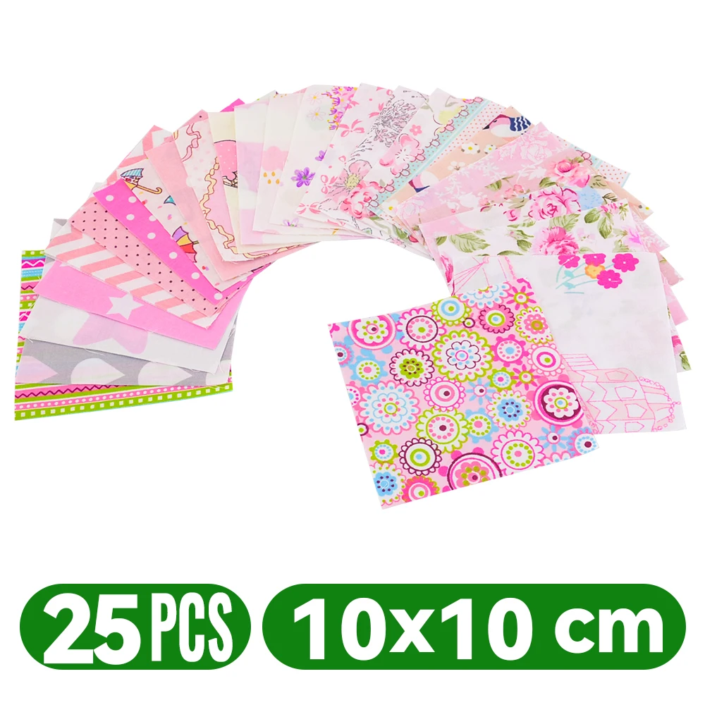 Teramila 100% dünnes Baumwoll gewebe Patchwork für Quilts, zufällige Farbe, kein Wiederholung design Tuch zum Nähen 19-50 teile/beutel 10*10 cm – Detail 14