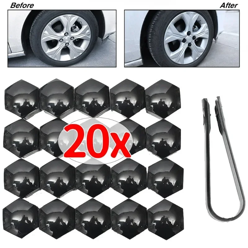 20Pcs Universal 17 19 21 mm Plastic Car Wheel Nut Covers Bolt Caps For BMW M E34 E36 E60 E90 E46 E39 E70 F10 GT Auto Accessories