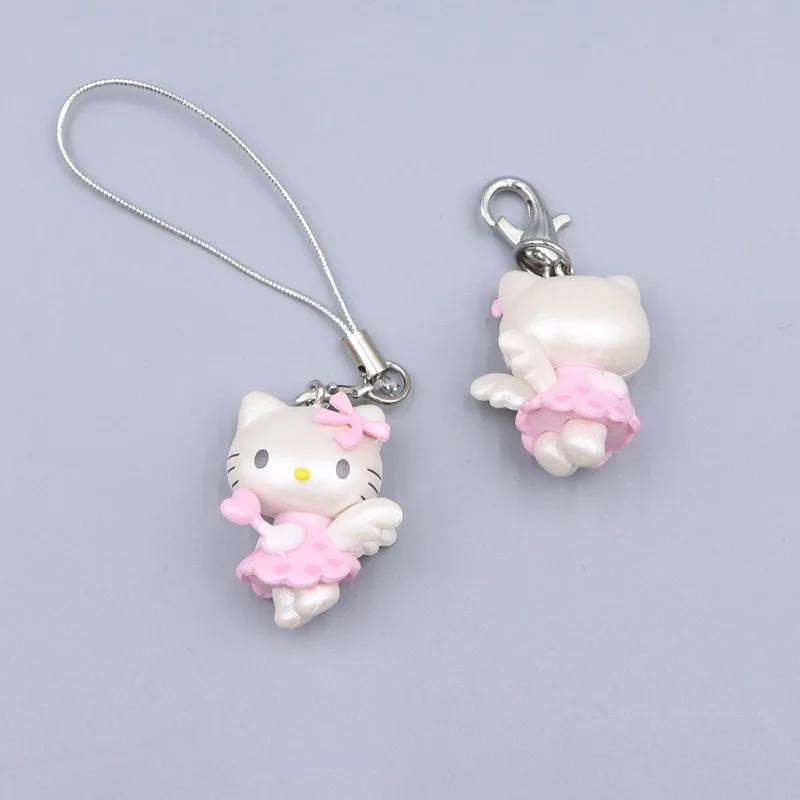 Śliczne Sanrio Hello Kitty breloczek Anime rysunek Kuromi Cinnamoroll akcesoria do dekoracji ciast ozdoby na biurko zabawki dla dzieci 5 sztuk