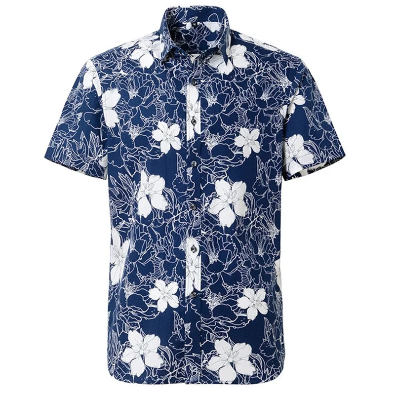 Hawaii Shirt Tropic Plant Floral Shirts Men Vacation Blouse Flower Lapel Baggy Shirt Women Holiday Party Fashion Casual Top Tee