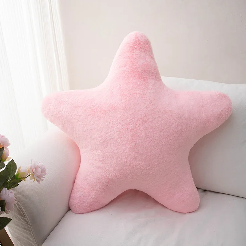 Travesseiro decorativo em forma de estrela, travesseiro para cama, pelúcia macia, travesseiro fofo, almofada de pelúcia para quarto de criança, sala de estar