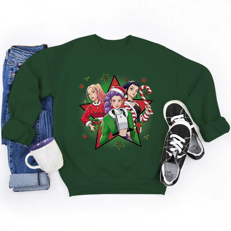 عيد الميلاد أنيمي شخصيات الفيلم البلوز الرجال النساء طويلة الأكمام Crewneck الخريف والشتاء Crewneck القمم بلوزات عيد الميلاد